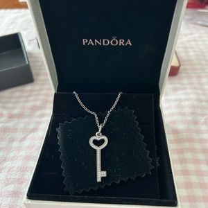 NIB Pandora necklace with key Sterling Silver